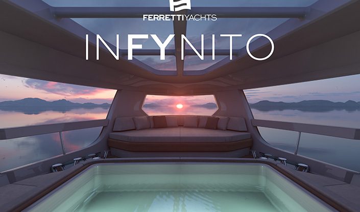FERRETTI YACHTS UNVEILS INFYNITO: BEYOND IMAGINATION, A NEW 70 TO 100-FOOT RANGE THAT CREATES A LIMITLESS EXPERIENCE OF SKY AND SEA